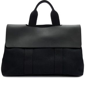 HERMES TOTE (VALPARAISO) - BLACK LEATHER & CANVAS